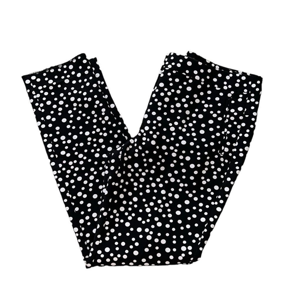 Adrianna Papell Polka Dot Black and White Pants(Size 8)